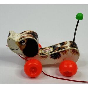 Fisher Price 1965 Little Snoopy Plastic Pull Along Toy Dog VINTAGE